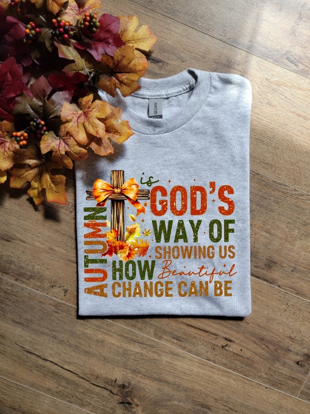 Fall Religious Tshirt Trendy Change Is Beautiful Tee